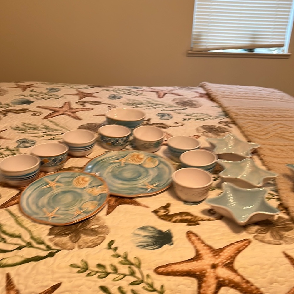 15 pieces Melmac nwot entertainment ware beach theme!